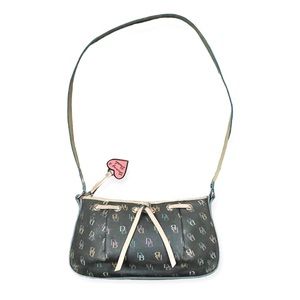 DOONEY & BOURKE " IT " Signature Monogram Coated Leather Small Hobo Purse